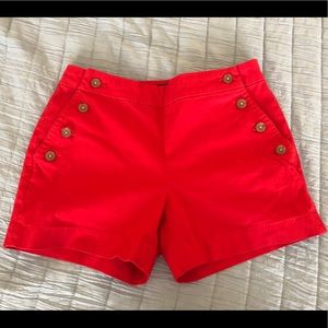 High waisted red shorts